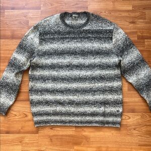 Men's Striped Gray Crewneck Sweater